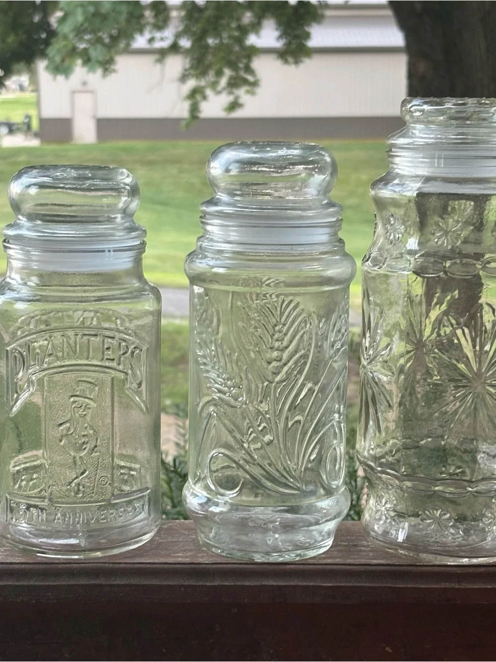 Vintage Plantar Peanuts jars. Lot of 3. 1981, 1982, and 75 th Anniversary jar.